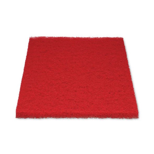 Buffing Floor Pads, 28 x 14, Red, 10/Carton