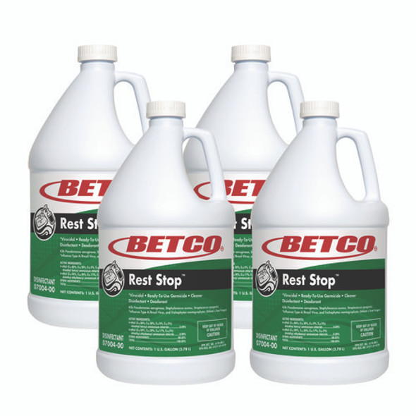 Rest Stop Non-Acid Bowl and Restroom Cleaner, Floral Fresh Scent, 1 gal Bottle, 4/Carton