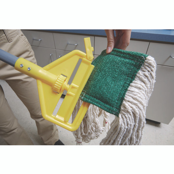 Invader Fiberglass Side-Gate Wet-Mop Handle, 1" dia x 60", Gray/Yellow