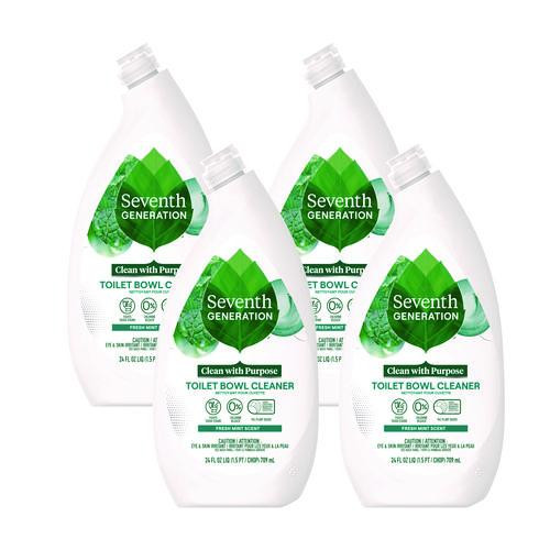 Toilet Bowl Cleaner, Fresh Mint Scent, 24 oz Bottle, 4/Carton