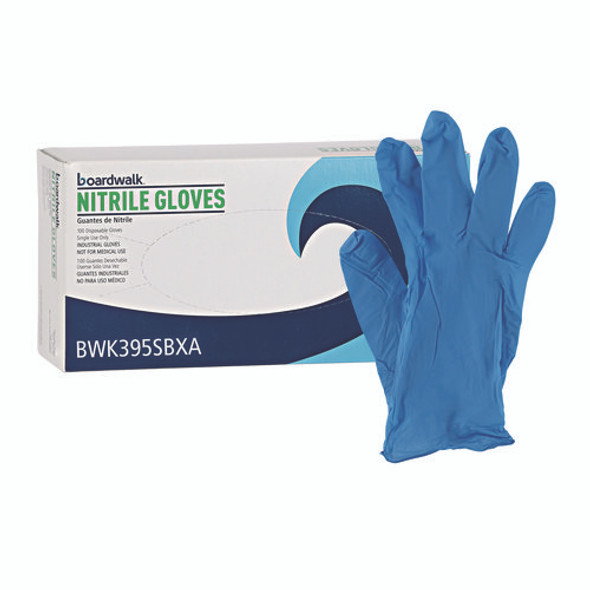 Disposable Powder-Free Nitrile Gloves, Small, Blue, 5 mil, 100/Box