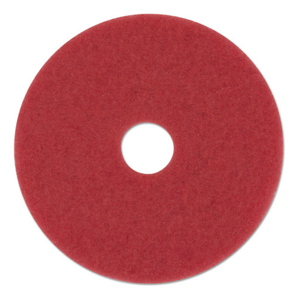 Low-Speed Buffer Floor Pads 5100, 20" Diameter, Red, 5/Carton