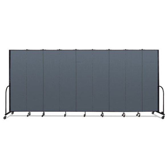 Portable Room Divider, 16 ft 9" x 0.75" x 7 ft 4", Vinyl/Fiberglass/Steel, Blue