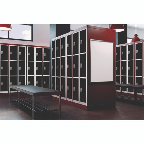 Steel Storage Locker, 3 Compartment, 12 x 12 x 72, Black