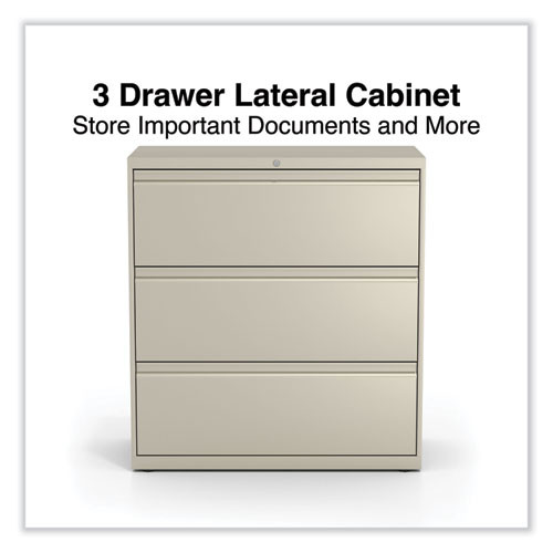 Lateral File, 3 Legal/Letter/A4/A5-Size File Drawers, Putty, 36" x 18.63" x 40.25"