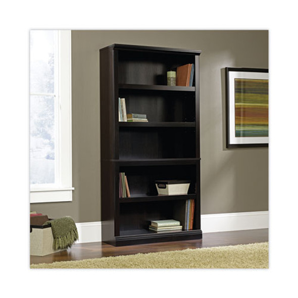 Select Collection Bookcase, Five-Shelf, 35.27w x 13.22d x 69.76h, Estate Black