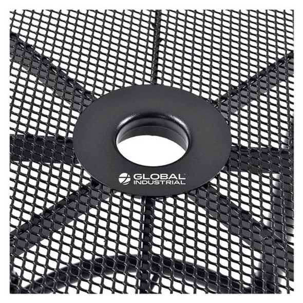 Interion Mesh Cafe Table and Chair Sets, Square, 36 x 36 x 29, Black Top, Black Base/Legs