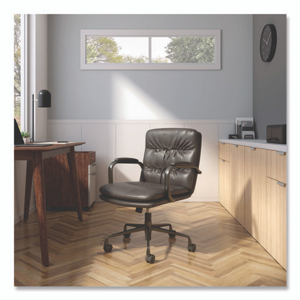 Industria 3-40C Bonded Leather Swivel Manager Chair, Supports Up to 275 lbs, 18.31" to 22.05" Seat Height, Gray Seat/Back