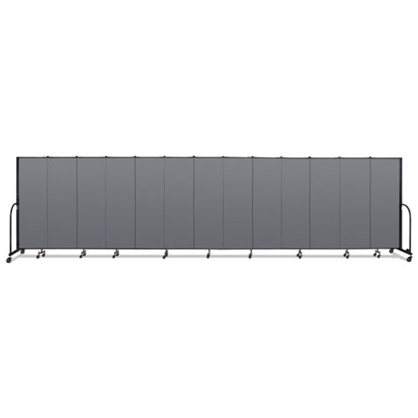 Portable Room Divider, 24 ft 1" x 0.75" x 6 ft, Vinyl/Fiberglass/Steel, Gray