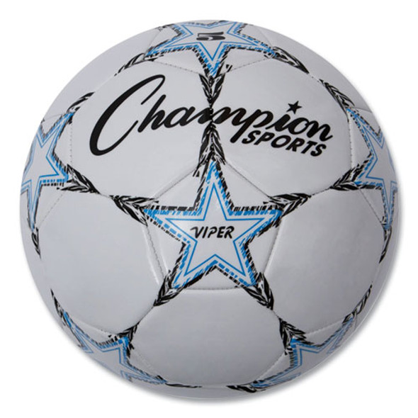 VIPER Soccer Ball, No. 5. Size, 8.5" to 9" Diameter, White