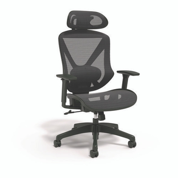 Alera Taunton Ergonomic Mesh Swivel Task Chair, Supports Up to 275lb, 17.44 to 20.98 Seat Height, Black Seat/Back, Black Base