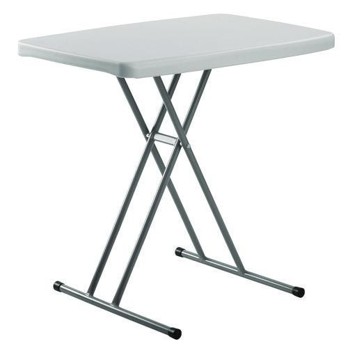 Height Adjustable Personal Folding Table, Rectangular, 20 x 30 x 27.87, Speckled Gray Top, Gray Base/Legs