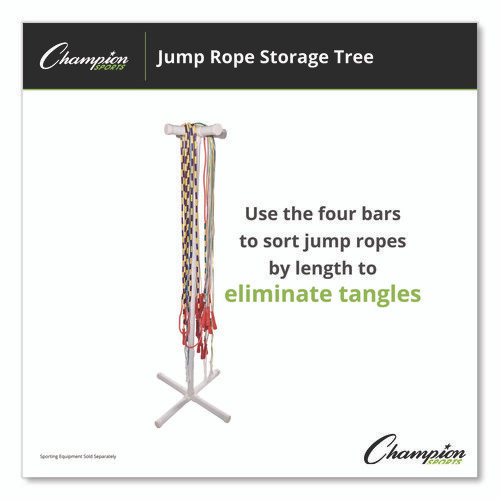 Jump Rope Storage Tree, 25.5" x 25.5" x 68.5", White