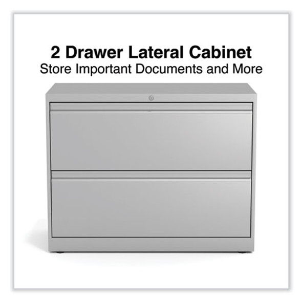 Lateral File, 2 Legal/Letter-Size File Drawers, Light Gray, 36" x 18.63" x 28"