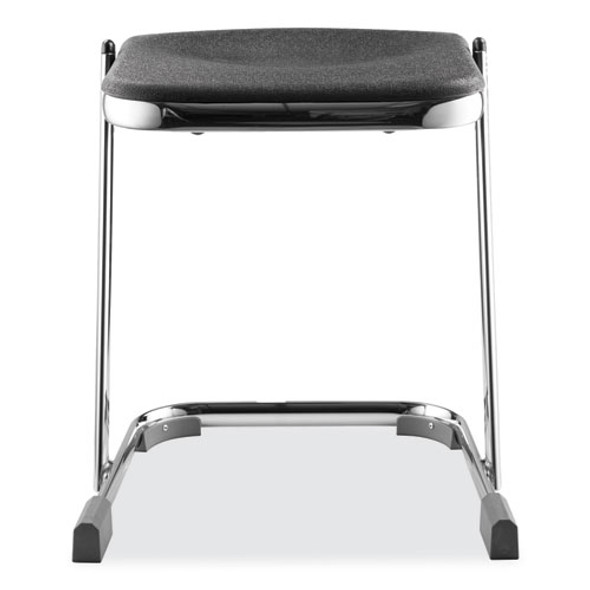 6600 Series Elephant Z-Stool, Backless, Supports Up to 500lb, 18" Seat Height, Black Seat, Chrome Frame