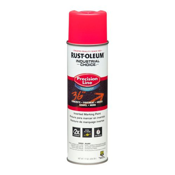 Industrial Choice M1800 System Water-Based Precision Line Marking Paint, Flat Fluorescent Pink, 17 oz Aerosol Can, 12/Carton
