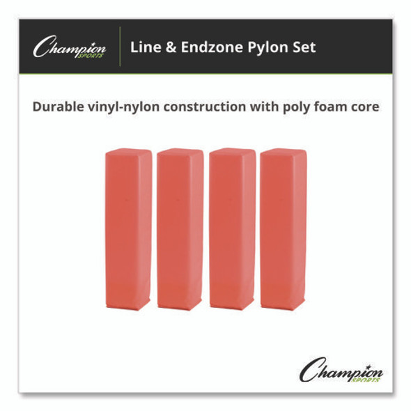 Line and End Zone Pylon Set, 18" x 4" dia, 4/Set