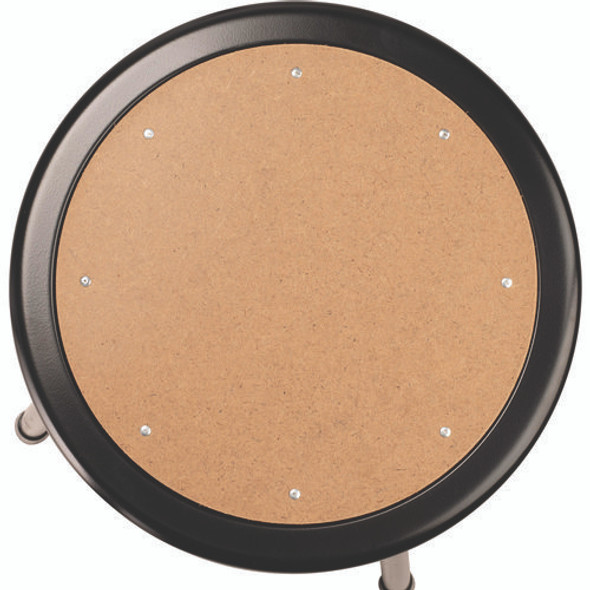 6200 Series Height Adjustable Heavy Duty Steel Stool, Backless, Supports 500lb, 25" to 33" Seat Height, Brown Seat/Black Base