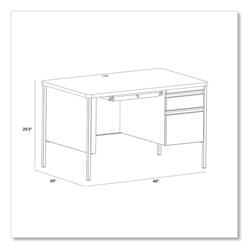 Teachers Pedestal Desks, One Right-Hand Pedestal: Box/File Drawers, 48" x 30" x 29.5", White/Platinum