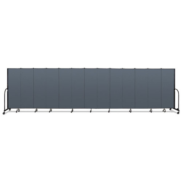 Portable Room Divider, 24 ft 1" x 0.75" x 6 ft, Vinyl/Fiberglass/Steel, Blue
