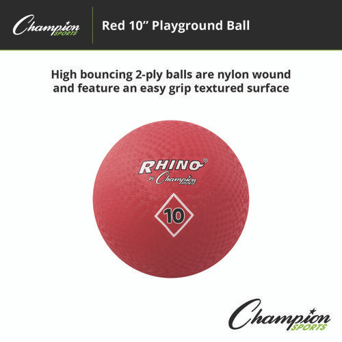 Playground Ball, 10" Diameter, Red