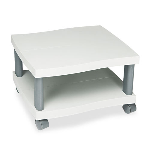 Wave Design Under-Desk Printer Stand, Plastic, 2 Shelves, 20" x 17.5" x 11.5", Light Gray/Charcoal Gray
