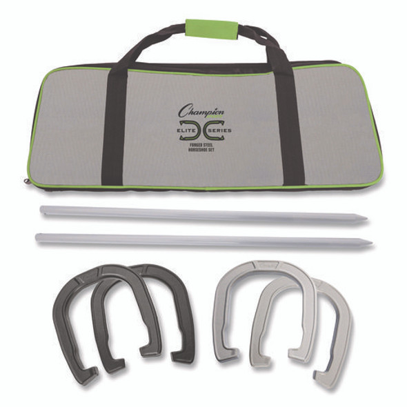 Forged Steel Horseshoe Set, 4 Horseshoes/2 Stakes/Carry Bag/Rules Sheet