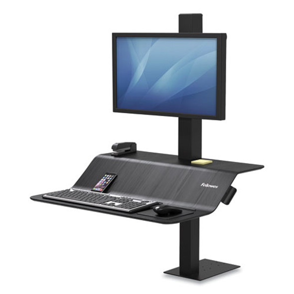 Lotus VE Sit-Stand Workstation, 29" x 28.5" x 27.5" to 42.5", Black Lotus VE Sit-Stand Workstation, 29" x 28.5" x 27.5" to 42.5", Black