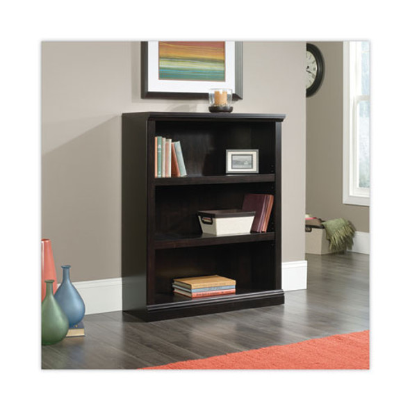 Select Collection Bookcase, Three-Shelf, 35.37w x 13.22d x 69.76h, Estate Black