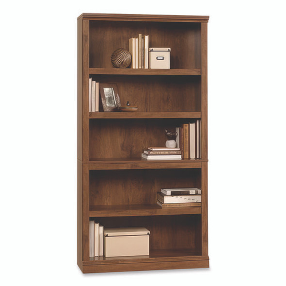 Select Collection Bookcase, Five-Shelf, 35.27w x 13.22d x 69.76h, Oiled Brown