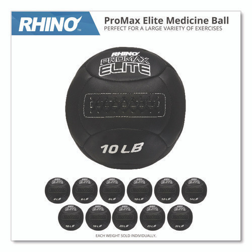 Rhino Promax Elite Medicine Ball, 8 lb, Black