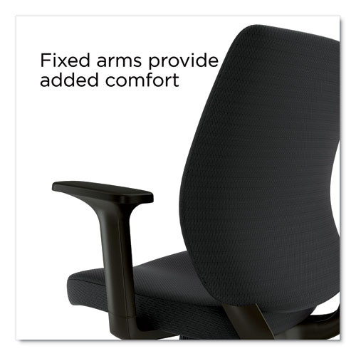 Alera Wessex Ergonomic Fabric Task Chair, Supports Up to 275 lb, 17.13 to 20.83 Seat Height, Black Seat/Back, Black Base