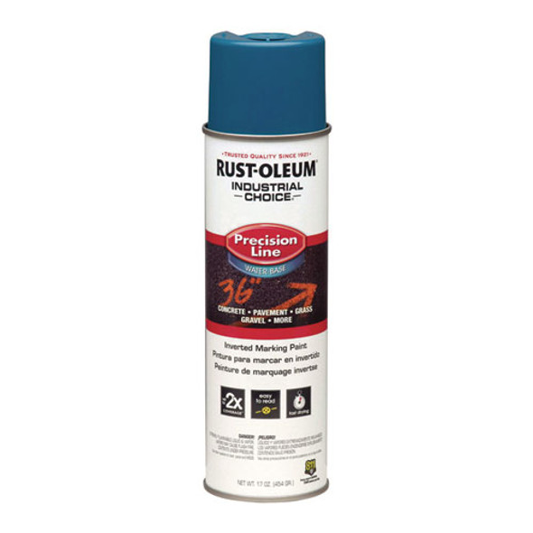 Industrial Choice M1800 System Water-Based Precision Line Marking Paint, Flat APWA Caution Blue, 17 oz Aerosol Can