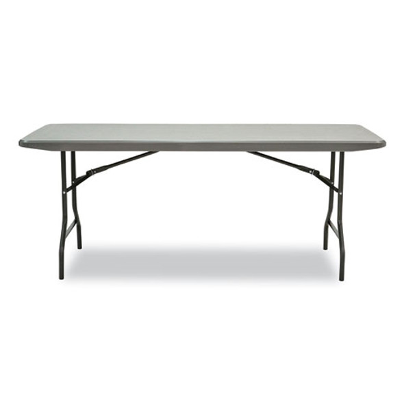 IndestrucTable Commercial Folding Table, Rectangular, 72" x 30" x 29", Charcoal Top, Charcoal Base/Legs