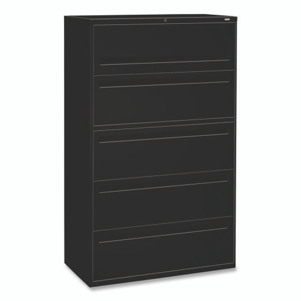 Brigade 700 Series Lateral File, 4 Legal-/Letter-Size File Drawers, 1 File Shelf, 1 Post Shelf, Black, 42" x 18" x 64.25"