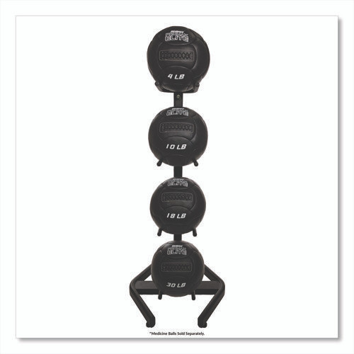 U-Ring Double Medicine Ball Tree, 28" x 28" x 60", Black