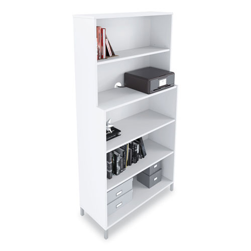 Essentials Laminate Bookcase, Five-Shelf, 35.8w x 14.9d x 72h, White