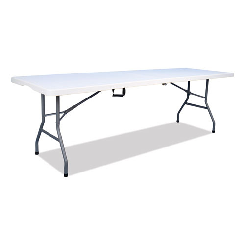 Bifold Resin Folding Table, Rectangular, 94.5" x 29.9" x 30", White Granite Top, Gray Base/Legs, 2/Pack