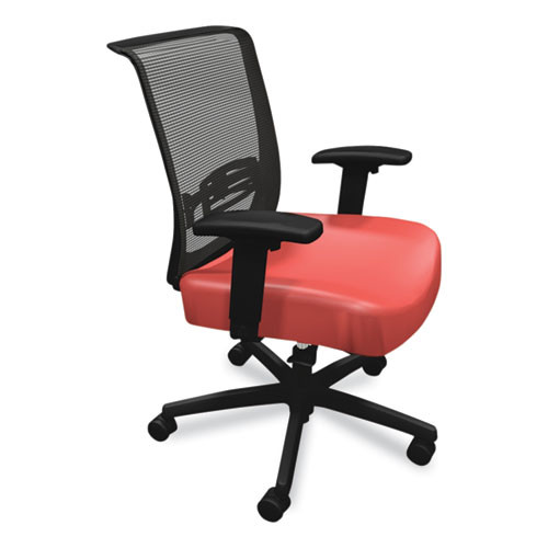 Convergence Mid-Back Task Chair, Synchro-Tilt and Seat Glide, Supports Up to 275 lb, Red Seat, Black Back/Base