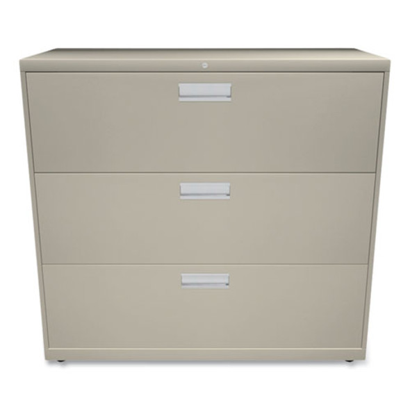 Brigade 600 Series Lateral File, 3 Legal/Letter-Size File Drawers, Putty, 42" x 18" x 39.13"