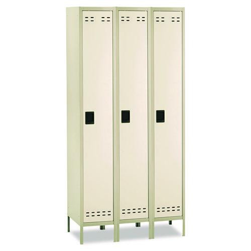Single-Tier, Three-Column Locker, 36w x 18d x 78h, Two-Tone Tan