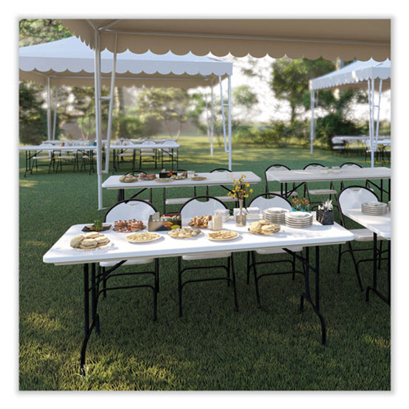 Adjustable Folding Table, Rectangular, 48" x 24" x 22" to 32", Gray Granite Top, Black Legs, 4/Pallet