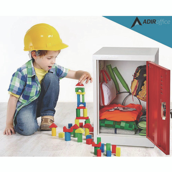 Steel Storage Locker, 1 Compartment, 15 x 15 x 24, Red