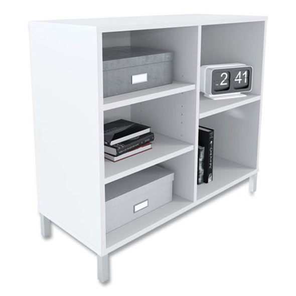 Essentials Laminate Bookcase, Five-Shelf, 36w x 15d x 31.6h, White Essentials Laminate Bookcase, Five-Shelf, 36w x 15d x 31.6h, White
