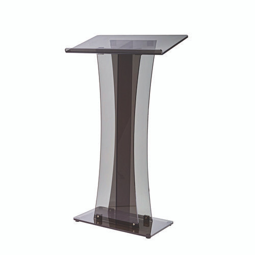 Acrylic Stand-Up Podium Lectern Speaker Stand, 26 x 13 x 47, Black