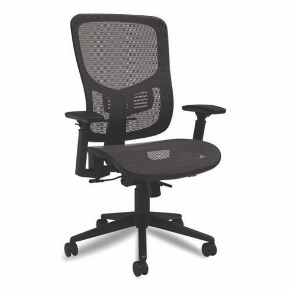Alera Hollins Ergonomic Mesh Swivel Task Chair, Supports Up to 275lb, 18.57 to 22.54 Seat Height, Black Seat/Back, Black Base