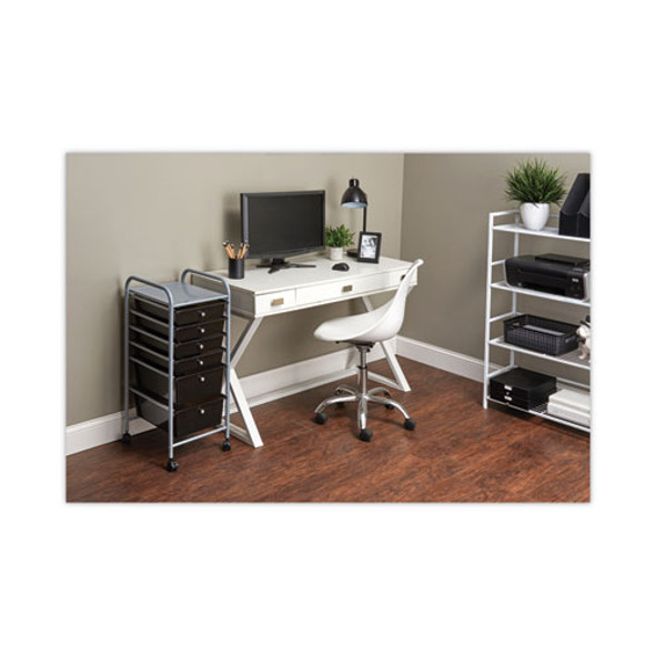 Portable Drawer Organizer, Metal, 1 Shelf, 6 Drawers, 13" x 15.38" x 32.13", Matte Gray/Smoke