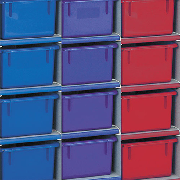 Tray Mobile Cubbie, 48w x 15d x 35.5h, Birch