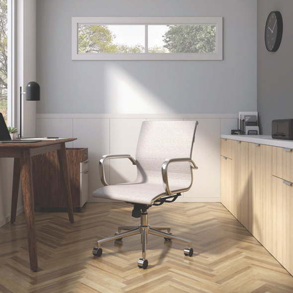 Alera Siskin Fabric Managers Chair, Supports Up to 275 lb, 16.93 to 20.67 Seat Height, Gray Seat, Gray Back, Chrome Base