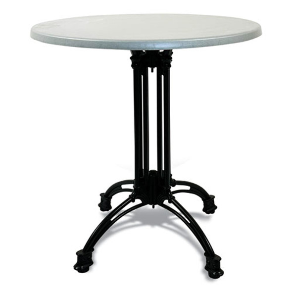 Topalit Tables, Round, 36" dia x 29"h, Silver Top, Black Iron Base/Legs